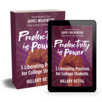 paperback and tablet showing cover of Productivity is Power